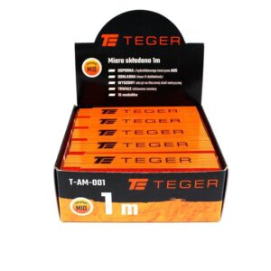 Miara składana 1m z tworzywa w displayu teger sprzedawana po 20 szt