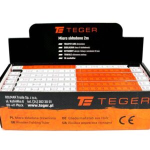 Miara składana 2m drewniana w displayu teger sprzedawana po 12 szt