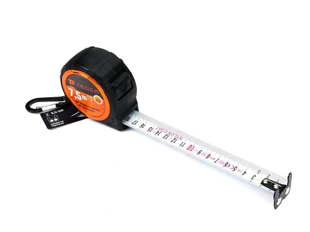 Miara stalowa dwustronna rozwijana 7.5m 25mm teger