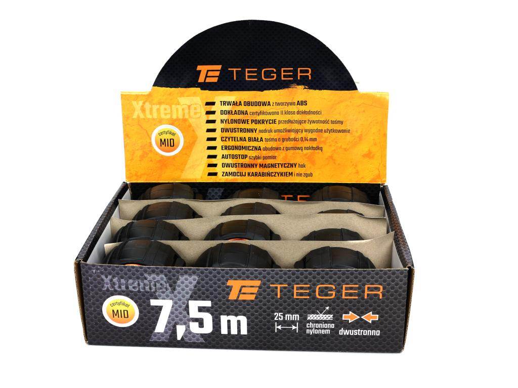 Miara stalowa dwustronna rozwijana 7.5m 25mm teger Miara stalowa dwustronna rozwijana 7.5m 25mm teger - obrazek 2