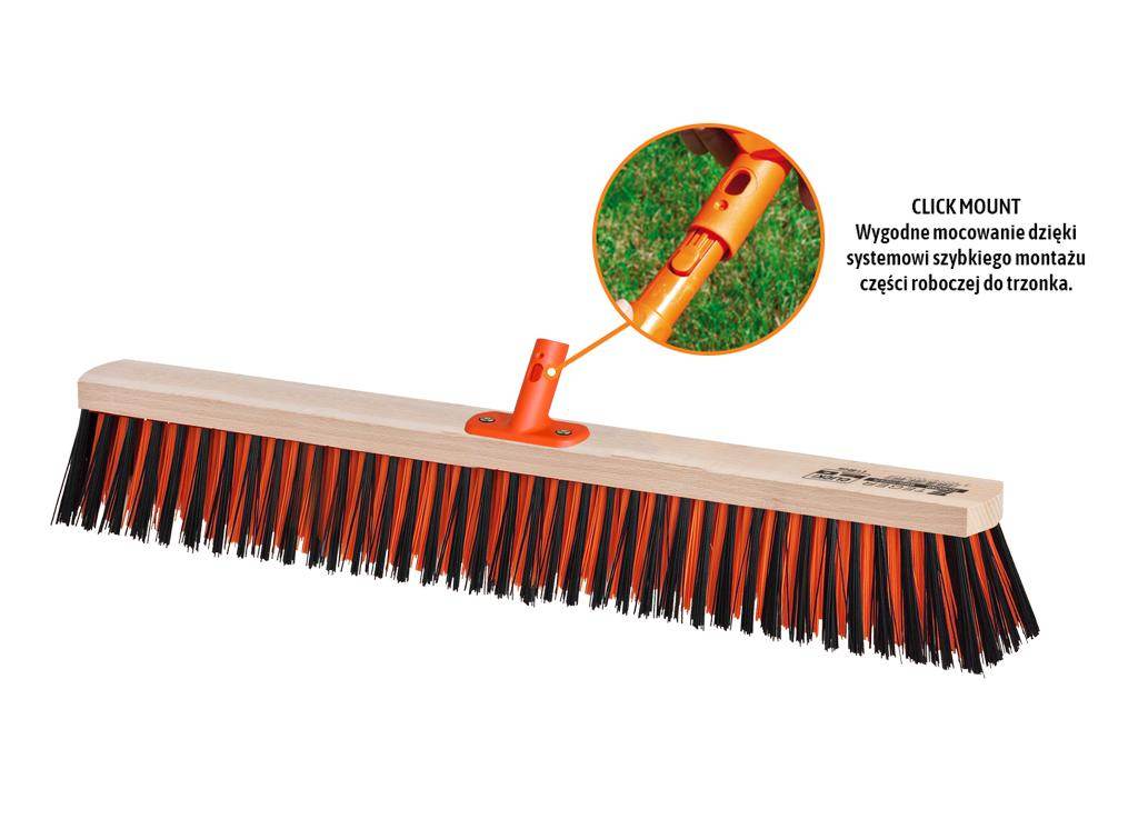 Szczotka do prac porządkowych premium ulicówka 55x600mm mocowanie click teger Szczotka do prac porządkowych premium ulicówka 55x600mm mocowanie click teger - obrazek 2