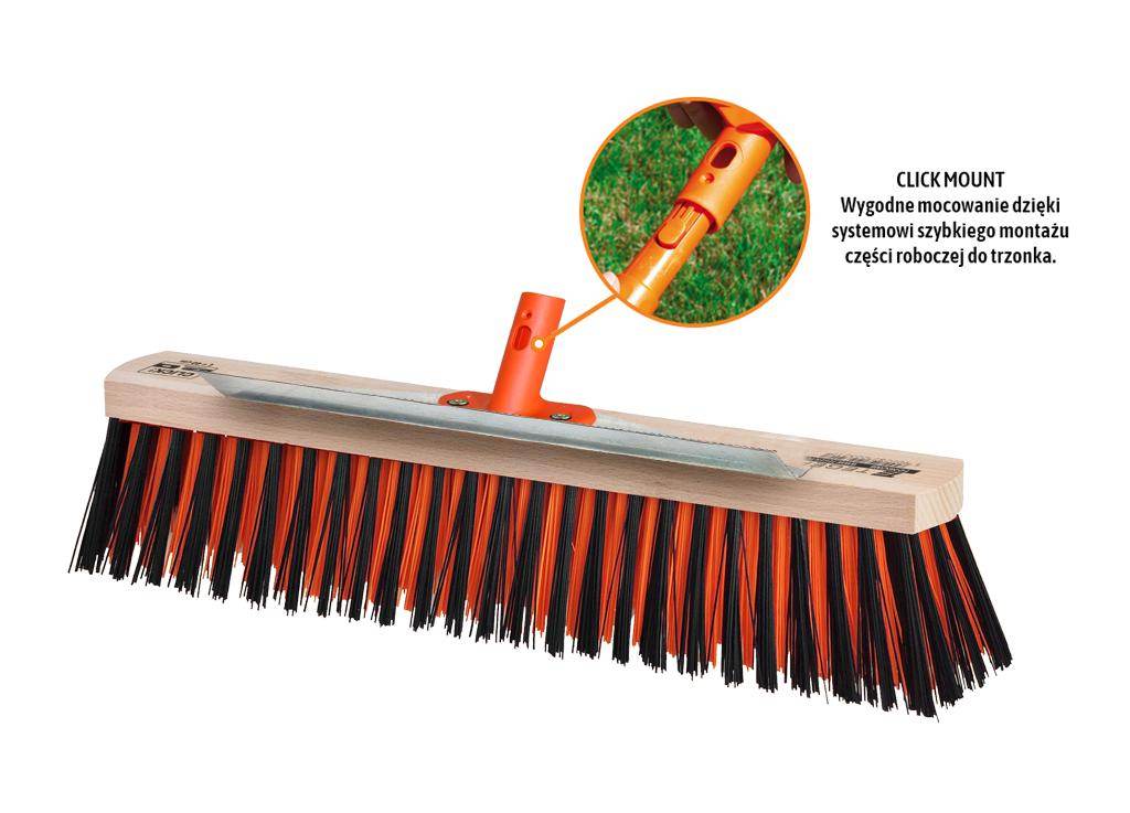 Szczotka do prac porządkowych premium ulicówka 55x400mm ze skrobakiem mocowanie click teger Szczotka do prac porządkowych premium ulicówka 55x400mm ze skrobakiem mocowanie click teger - obrazek 2