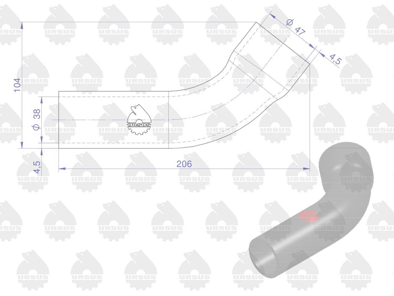 Zestaw komplet przewodów chłodnicy c-385 stary typ oryginał ursus Zestaw komplet przewodów chłodnicy c-385 stary typ oryginał ursus - obrazek 3