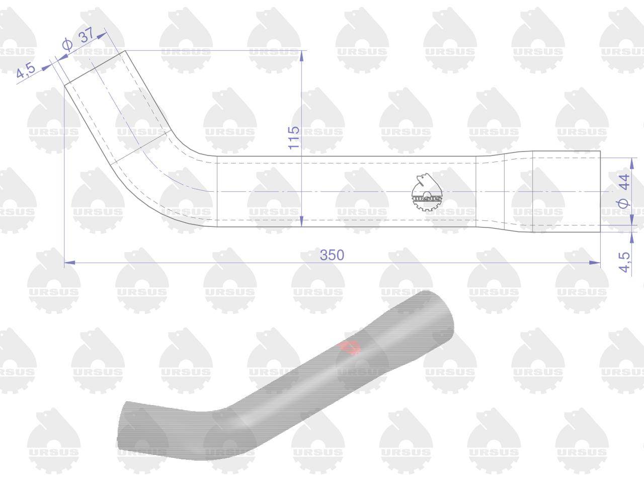 Zestaw komplet przewodów chłodnicy c-385 stary typ oryginał ursus Zestaw komplet przewodów chłodnicy c-385 stary typ oryginał ursus - obrazek 4