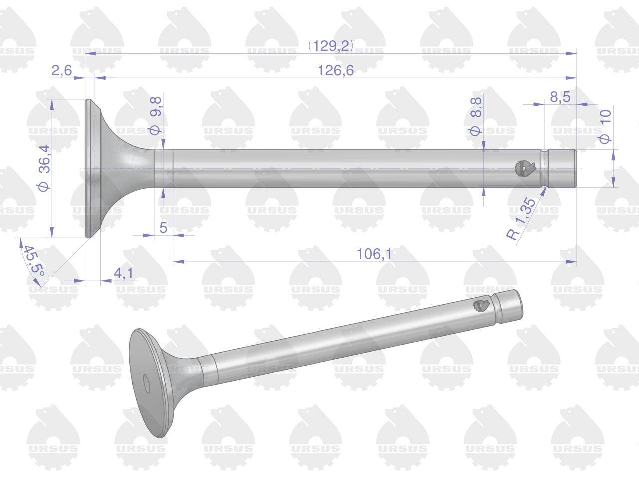 Zawór wydechowy do zetora oryginał ursus 4szt Zawór wydechowy do zetora oryginał ursus 4szt - obrazek 4