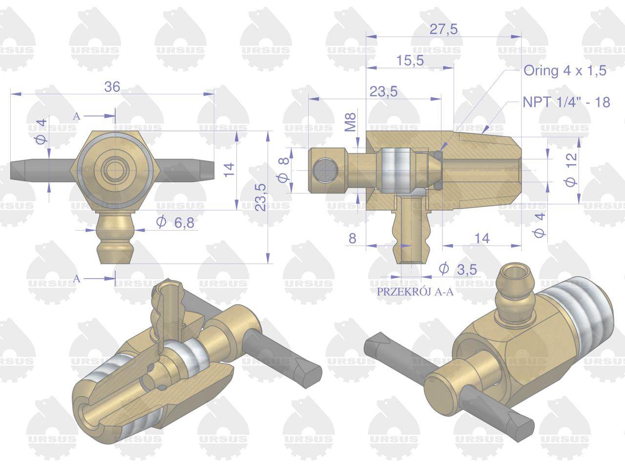 Kranik wody spustu płynu chłodniczego mf3 i mf4 1851095m2 oryginał ursus 10szt Kranik wody spustu płynu chłodniczego mf3 i mf4 1851095m2 oryginał ursus 10szt - obrazek 3
