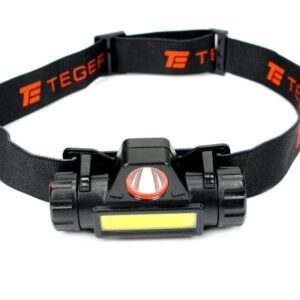Latarka czołówka led cob 200 lm ładowana usb teger