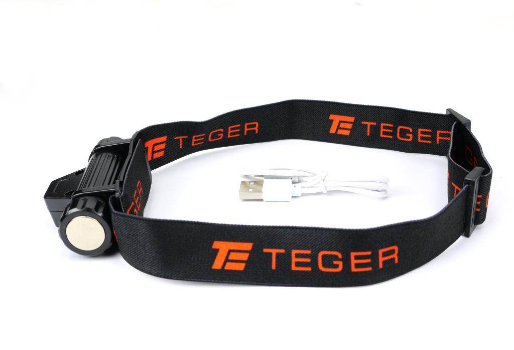 Latarka czołówka led cob 200 lm ładowana usb teger Latarka czołówka led cob 200 lm ładowana usb teger - obrazek 2