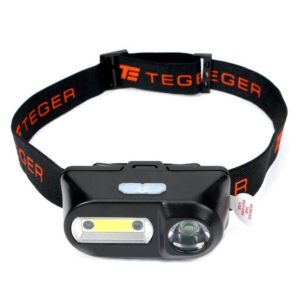 Latarka czołówka led cob 200 lm z czujnikiem ruchu usb teger