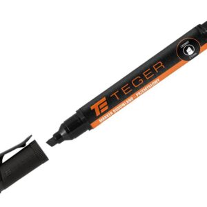 Marker budowlano przemysłowy czarny końcówka ścięta 2-5mm tusz czarny permanentny wodoodporny teger 20szt