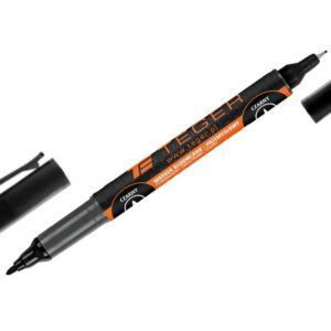Marker budowlano przemysłowy czarny dwustronny końcówka 0.5/1.0mm tusz czarny permanentny wodoodporny teger 12szt