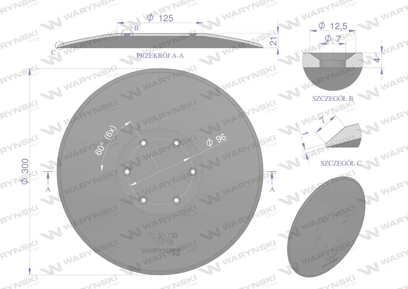 Talerz tarcza redlicy z fazowaniem znacznik siewnik poznaniak stal borowa waryński r Talerz tarcza redlicy z fazowaniem znacznik siewnik poznaniak stal borowa waryński r - obrazek 2