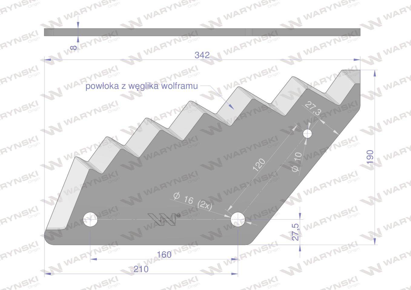 Nóż paszowozu trioliet stoll z węglikiem wolframu waryński Nóż paszowozu trioliet stoll z węglikiem wolframu waryński - obrazek 2