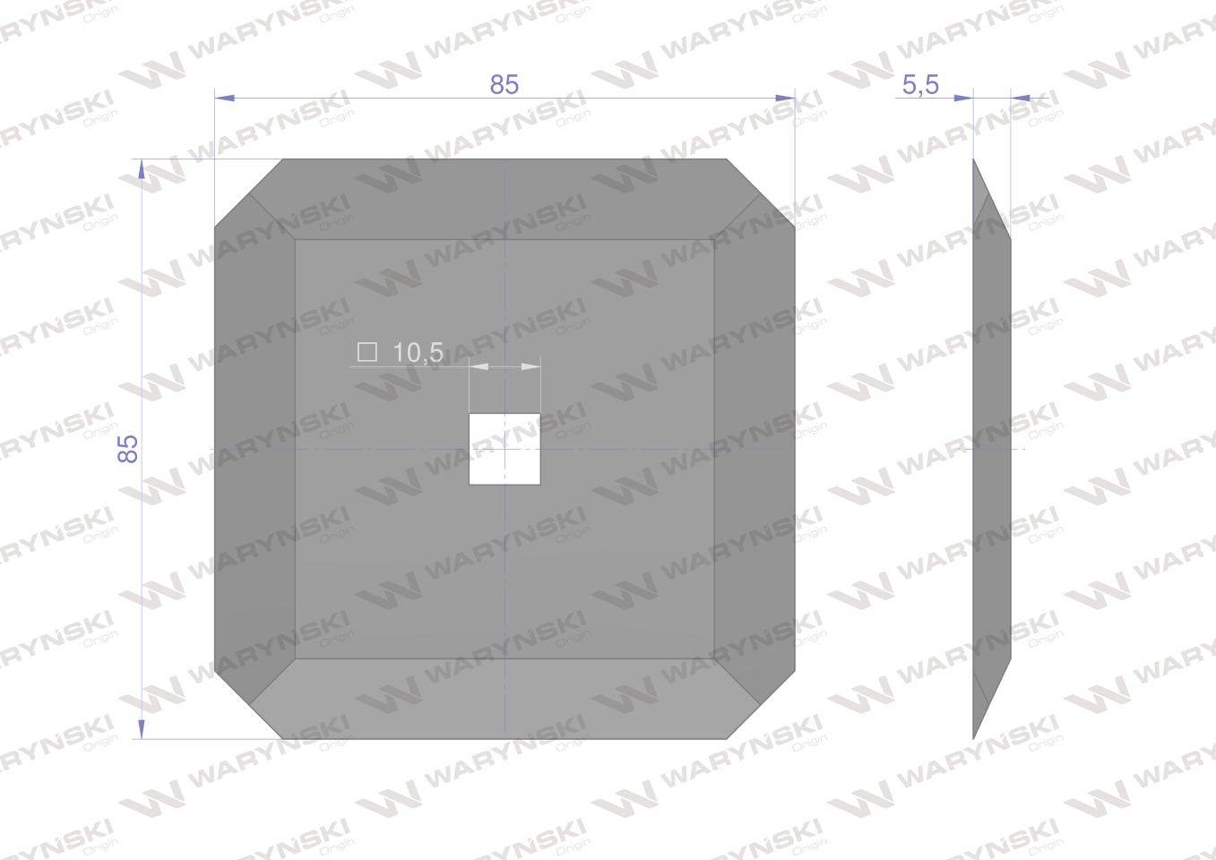 Nóż paszowozu kwadrat 85x5mm luclar seko delaval waryński Nóż paszowozu kwadrat 85x5mm luclar seko delaval waryński - obrazek 2