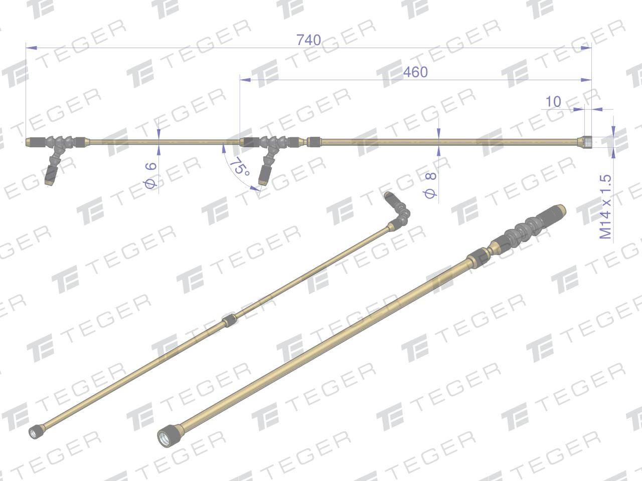 Regulowana lanca teleskopowa do opryskiwacza ciśnieniowego 5/8/10l teger Regulowana lanca teleskopowa do opryskiwacza ciśnieniowego 5/8/10l teger - obrazek 4