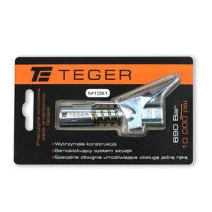 Precyzyjna czteroszczękowa końcówka węża smarownicy z dźwignią oraz blokadą m10x1 teger