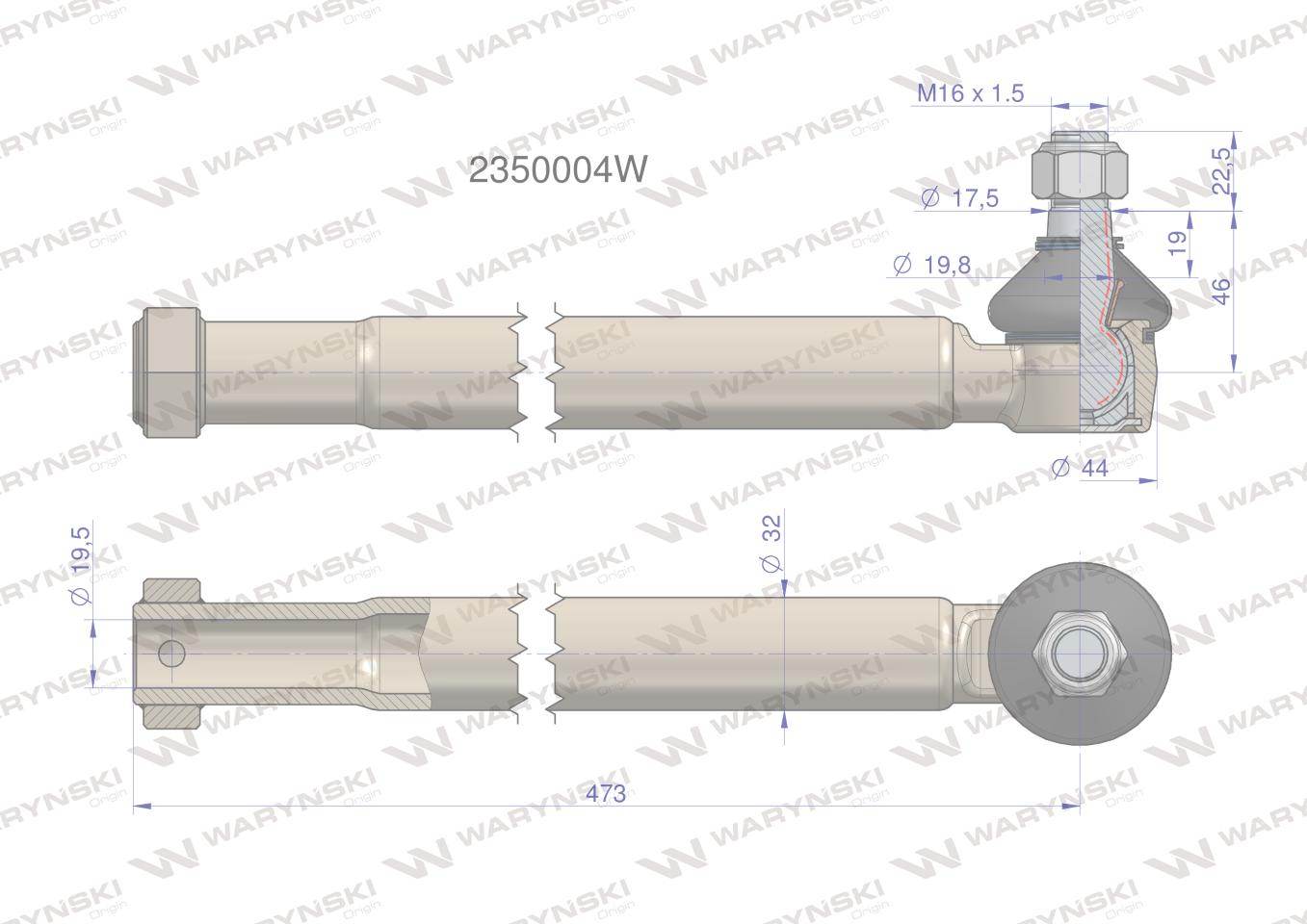 Przegub układu kierowniczego jcb 2350004 waryński Przegub układu kierowniczego jcb 2350004 waryński - obrazek 2