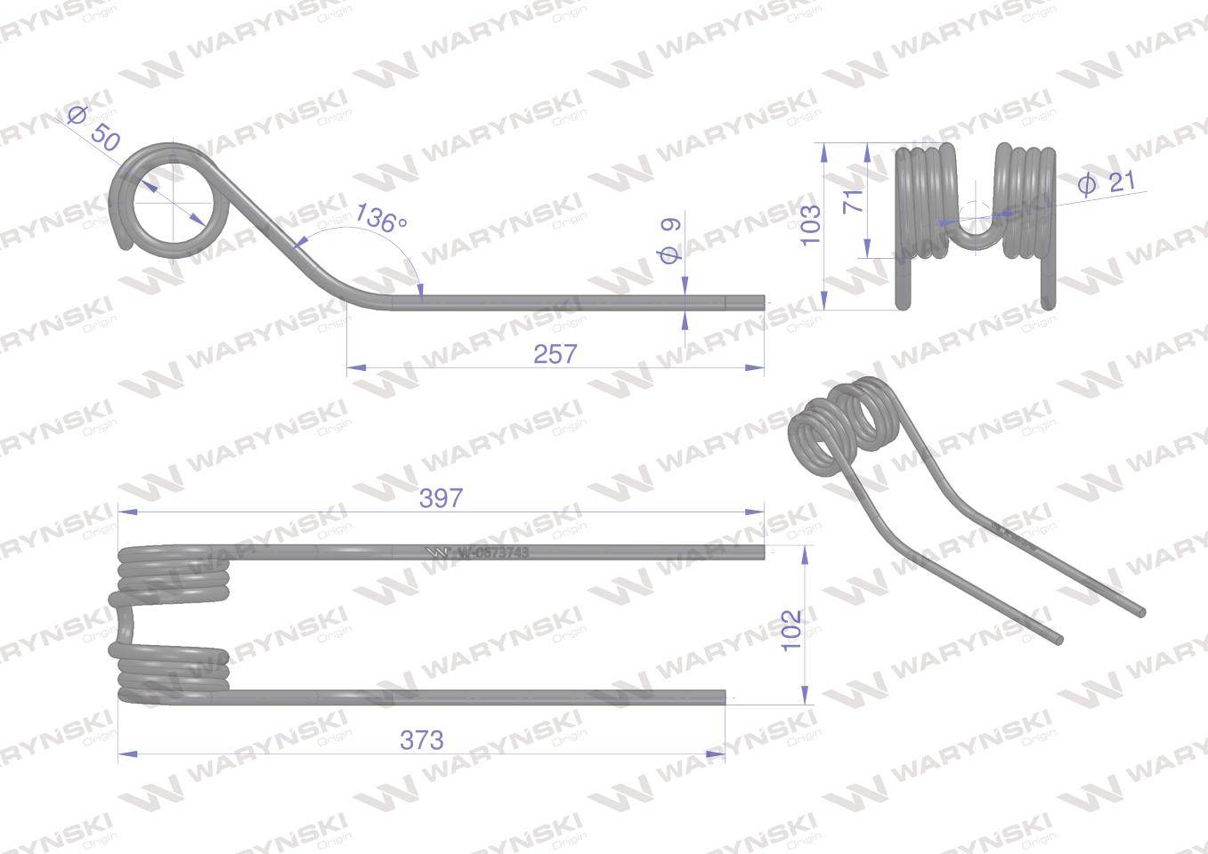 Palec przetrząsaczo-zgrabiarki karuzelow jf-stoll waryński Palec przetrząsaczo-zgrabiarki karuzelow jf-stoll waryński - obrazek 2