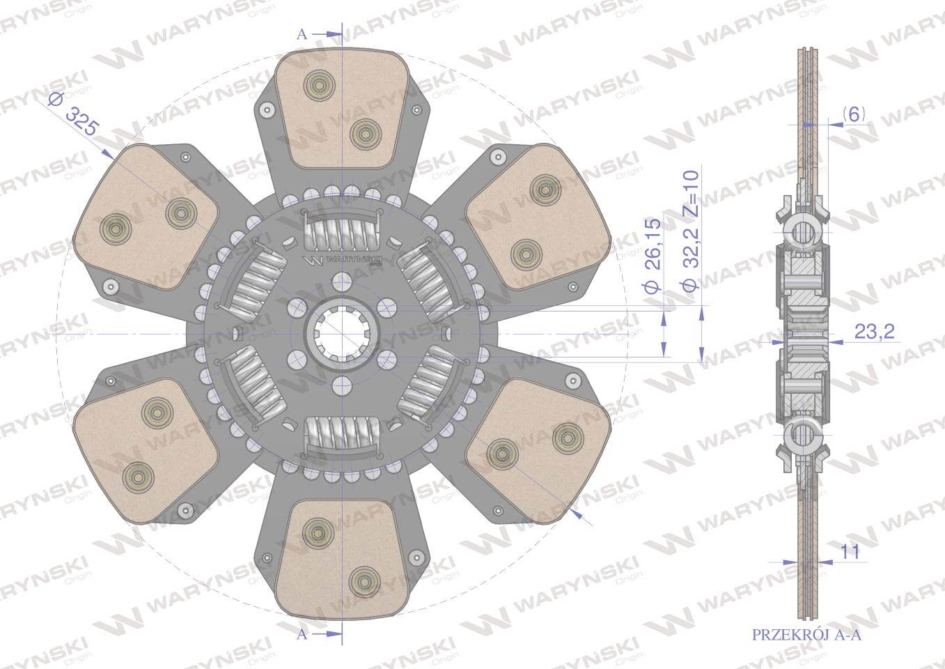 Tarcza sprzęgła ceramiczna al70272 john deere waryński Tarcza sprzęgła ceramiczna al70272 john deere waryński - obrazek 3