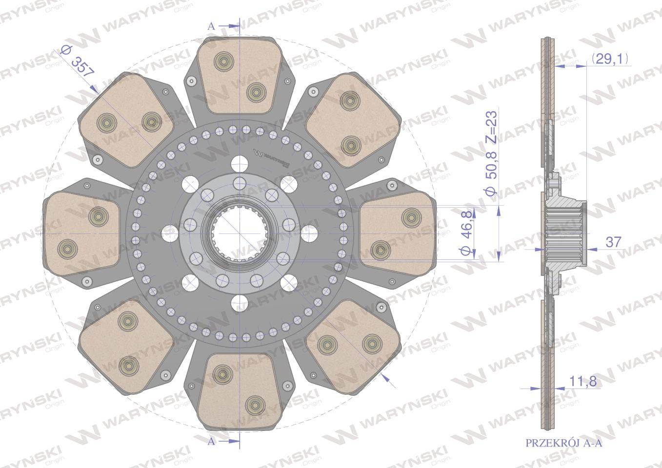 Tarcza sprzęgła ceramiczna landini mf waryński Tarcza sprzęgła ceramiczna landini mf waryński - obrazek 3