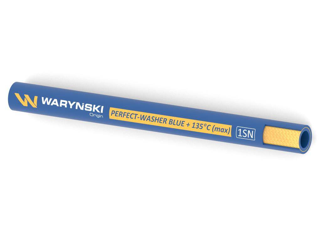 Wąż hydrauliczny do urządzeń myjących perfect-washer blue 135 stopni 1sn dn12 1-oplotowy 160 bar waryński 50m