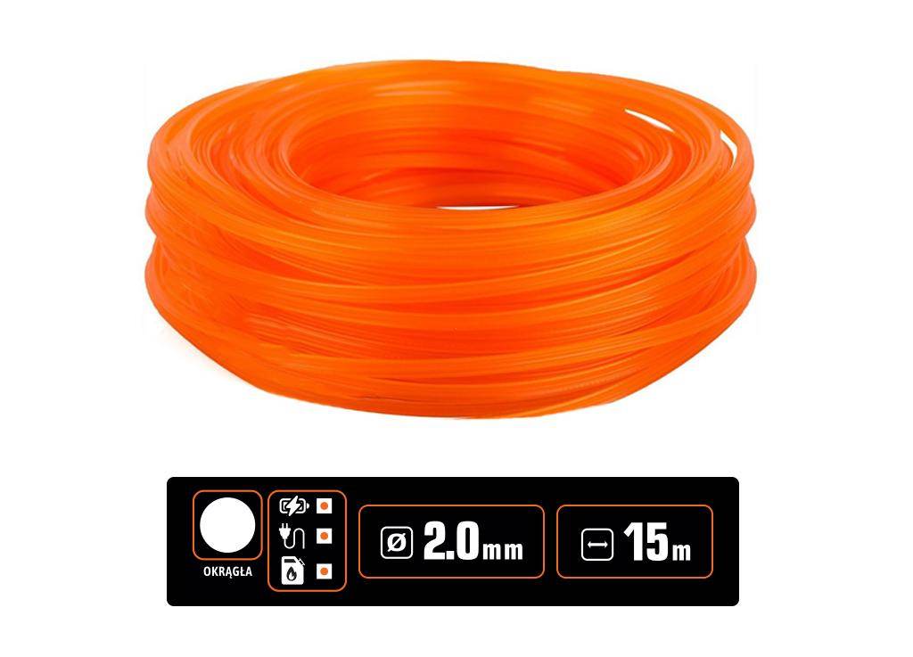 Żyłka tnąca do podkaszarek okrągła 2.0mm 15 m teger Żyłka tnąca do podkaszarek okrągła 2.0mm 15 m teger - obrazek 2