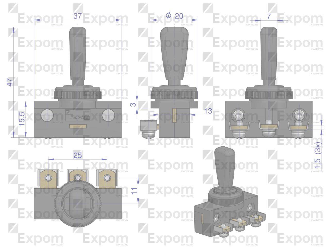 Przełącznik kierunkowskazu w-21 330/360 expom kwidzyn eu Przełącznik kierunkowskazu w-21 330/360 expom kwidzyn eu - obrazek 3