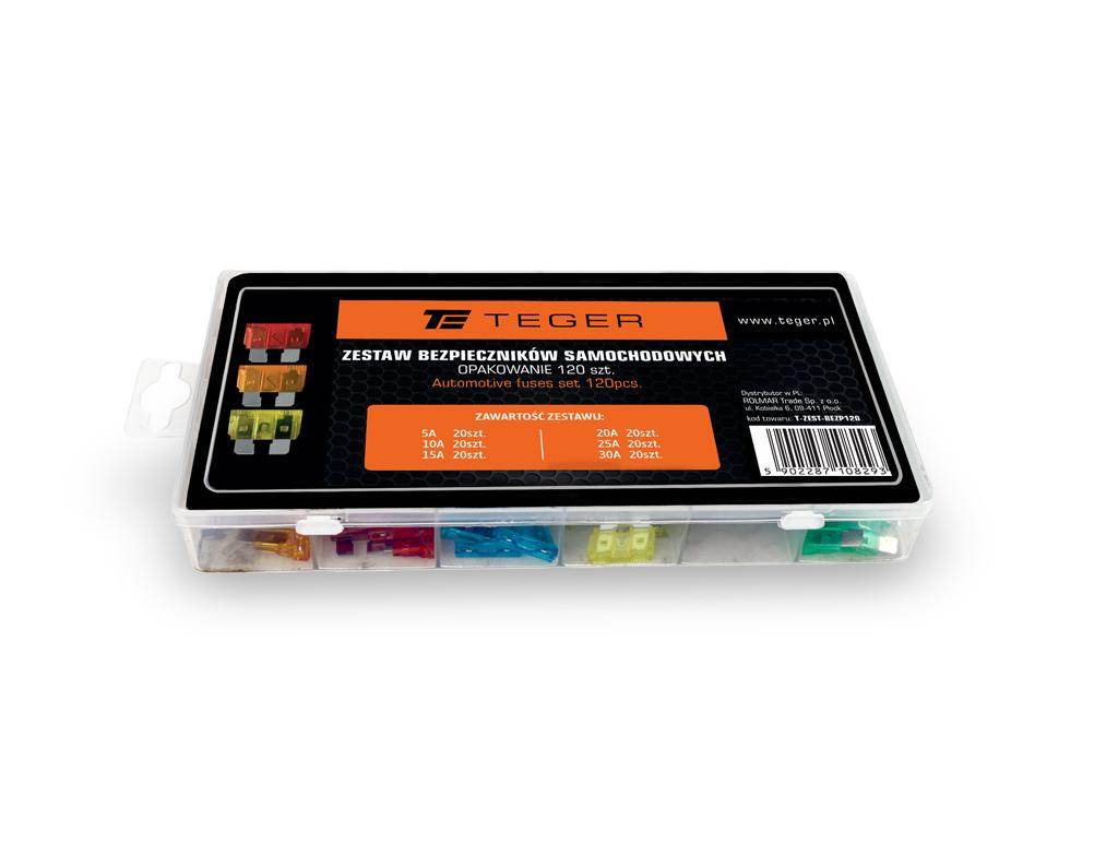 Bezpiecznikzestaw bezpieczników samochodowych 120szt teger Bezpiecznikzestaw bezpieczników samochodowych 120szt teger - obrazek 2
