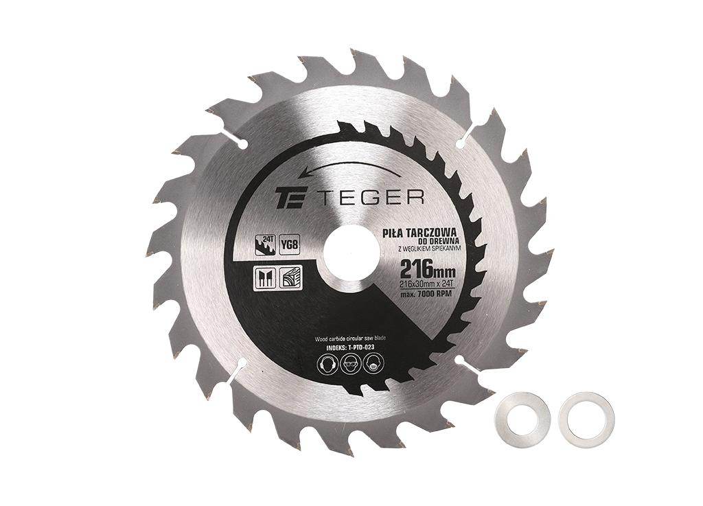 Piła tarczowa do drewna z węglikiem spiekanym 216x30x24t teger