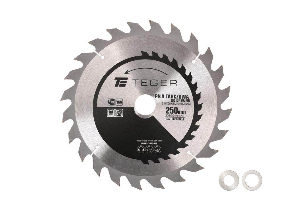 Piła tarczowa do drewna z węglikiem spiekanym 250x30x24t teger