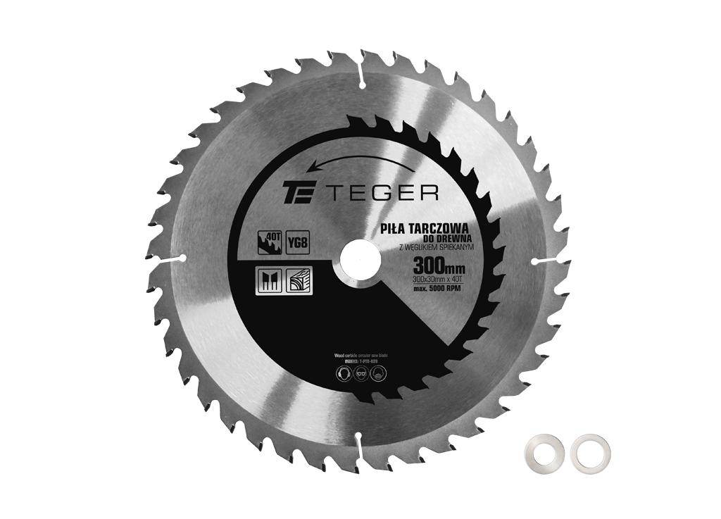 Piła tarczowa do drewna z węglikiem spiekanym 300x30x40t teger