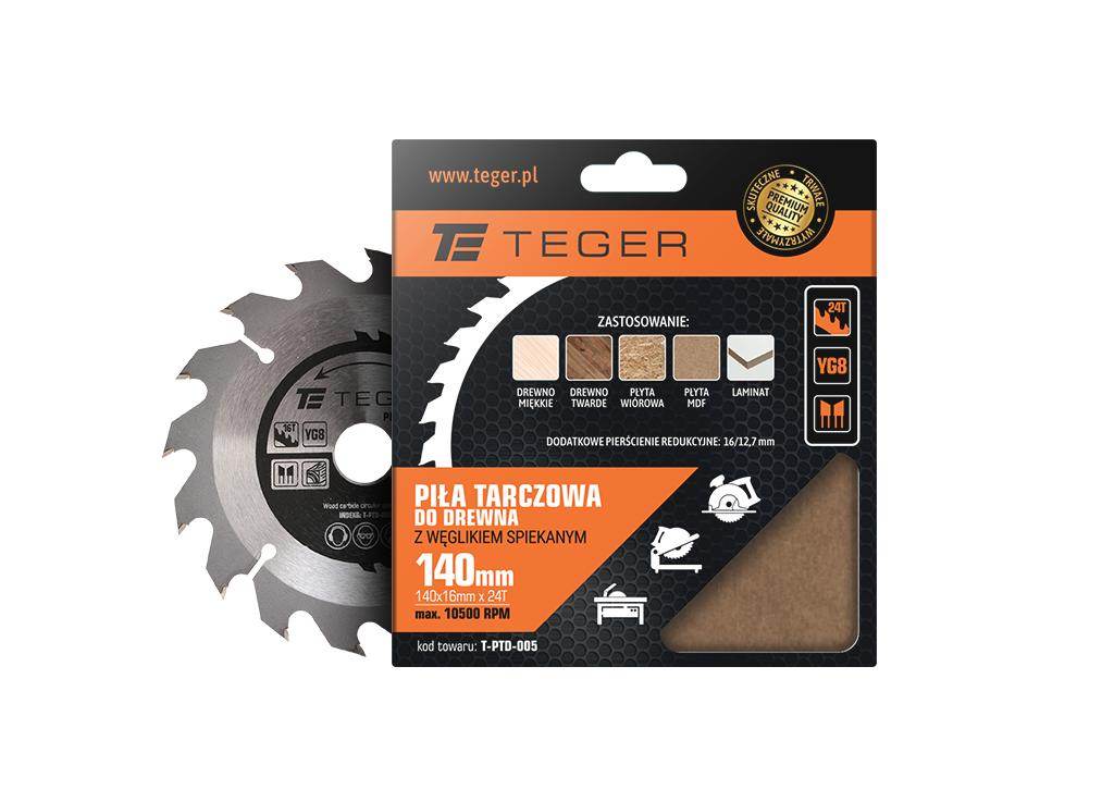 Piła tarczowa do drewna z węglikiem spiekanym 140x20x16t teger Piła tarczowa do drewna z węglikiem spiekanym 140x20x16t teger - obrazek 2