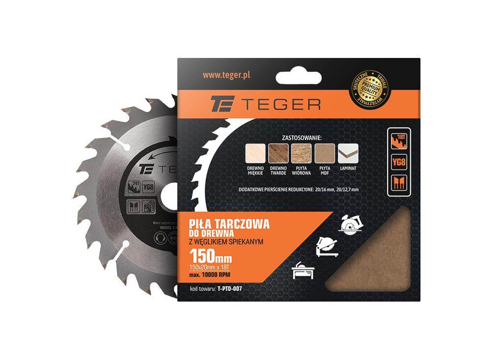 Piła tarczowa do drewna z węglikiem spiekanym 150x20x24t teger Piła tarczowa do drewna z węglikiem spiekanym 150x20x24t teger - obrazek 2