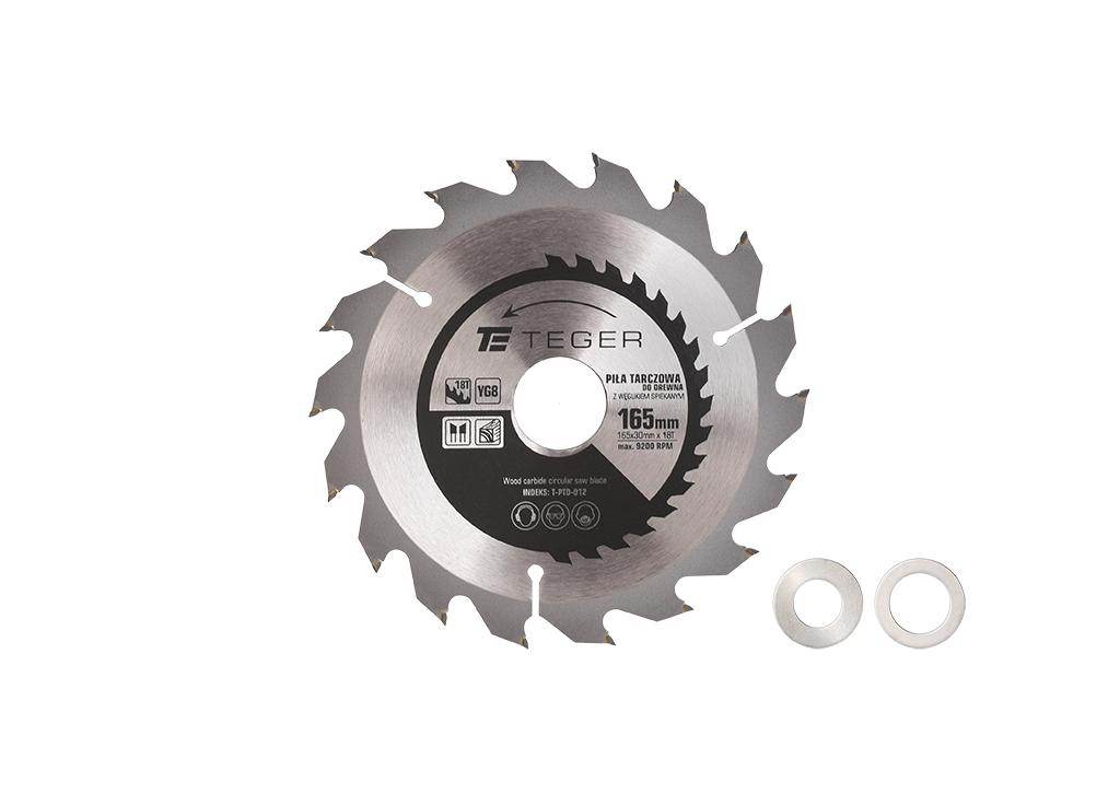 Piła tarczowa do drewna z węglikiem spiekanym 165x30x18t teger