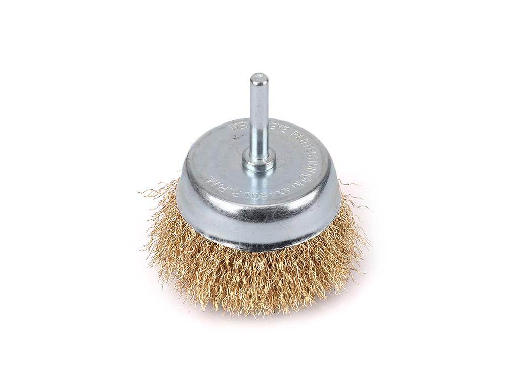 Szczotka doczołowa z trzpieniem drut falowany fi 6/80mm teger