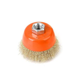 Szczotka doczołowa z nakrętką drut falowany m14/80mm teger