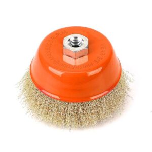 Szczotka doczołowa z nakrętką drut falowany m14/120mm teger