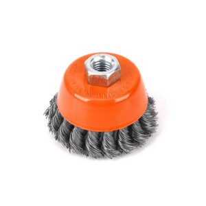 Szczotka doczołowa z nakrętką drut skręcany m14/80mm teger