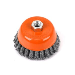 Szczotka doczołowa z nakrętką drut skręcany m14/100mm teger