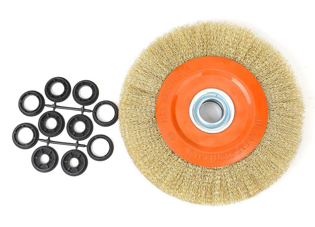 Szczotka tarczowa z otworem drut falowany fi 32/250mm teger