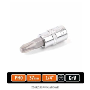 Klucz nasadowy 1/4" z bitem ph 37mm /ph0 teger