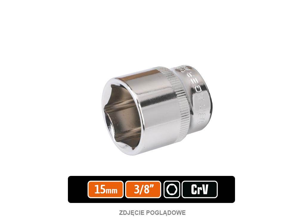 Klucz nasadowy 3/8" sześciokątny 15mm teger