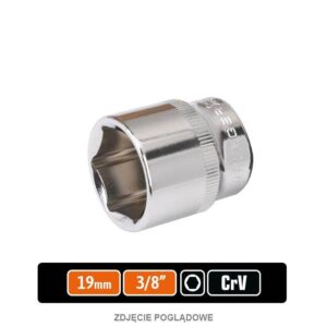 Klucz nasadowy 3/8" sześciokątny 19mm teger