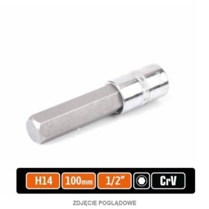 Klucz nasadowy 1/2" z bitem hex 100mm /h14 teger