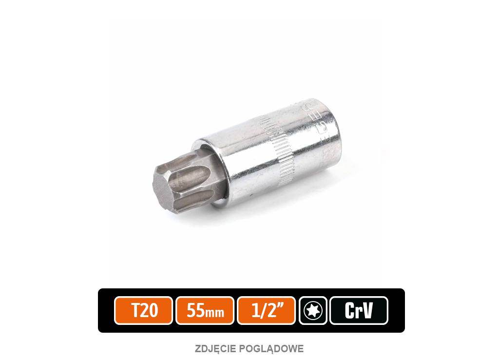 Klucz nasadowy 1/2" z bitem torx 55mm /t20 teger