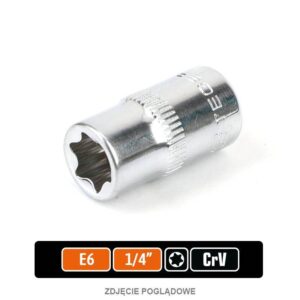Klucz nasadowy 1/4" torx e6 teger