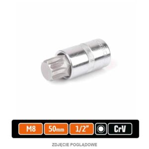 Klucz nasadowy 1/2" z bitem spline 55mm /m8 teger