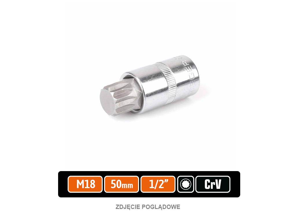 Klucz nasadowy 1/2" z bitem spline 55mm /m18 teger