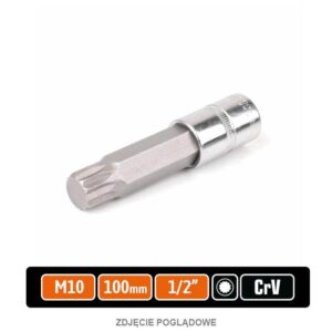 Klucz nasadowy 1/2" z bitem spline 100mm /m10 teger