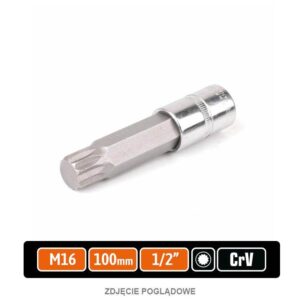 Klucz nasadowy 1/2" z bitem spline 100mm /m16 teger